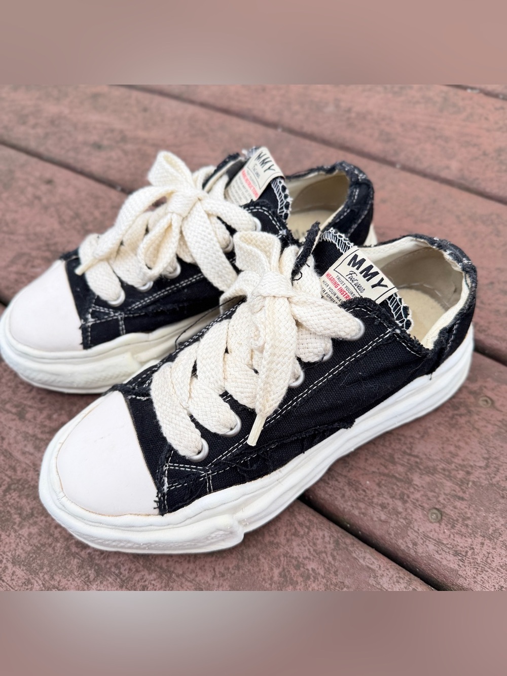 Maison‎ Mihara Yasuhiro MMY Original Sole Black Canvas Sneakers EU 37